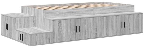 vidaXL Aufbewahrungsbettgestell Graues Sonoma 75 cm Holzwerkstoff 3335594