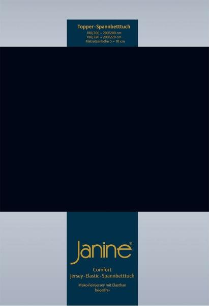 Janine Design 'Elastic Jersey' Topper Spannbetttuch, Baumwolle / Elasthan schwarz, 200x200 cm