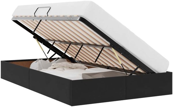 vidaXL Ottoman Bettgestell mit Speicher Schwarz 120 x 190 cm Samt 3442870 Bild 2