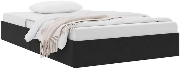 vidaXL Ottoman Bettgestell mit Speicher Schwarz 120 x 190 cm Samt 3442870 Bild 3