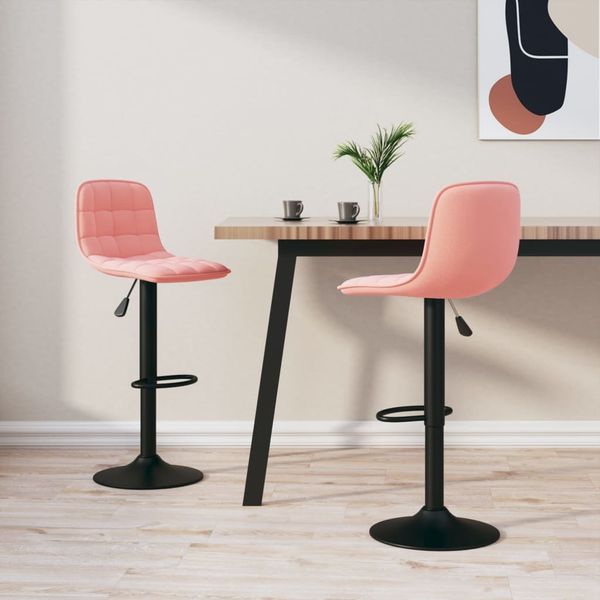 vidaXL Barhocker 2 Stk. Rosa Samt [333996]