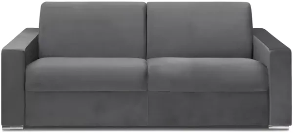 Vente-unique - CALITO Sofa SamtStoff Grau - B 223 cm94 cm x H 99 cm x L 216 cm