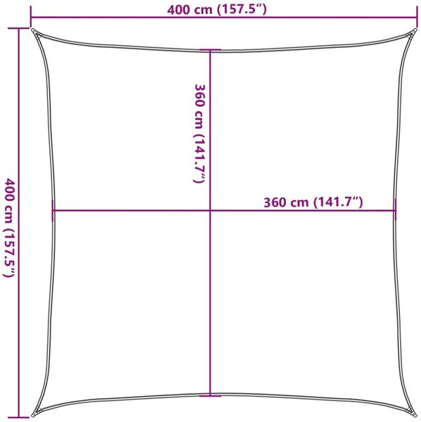 vidaXL Sonnensegel 160 g/m² Weiß 4x4 m HDPE 311221 Bild 10