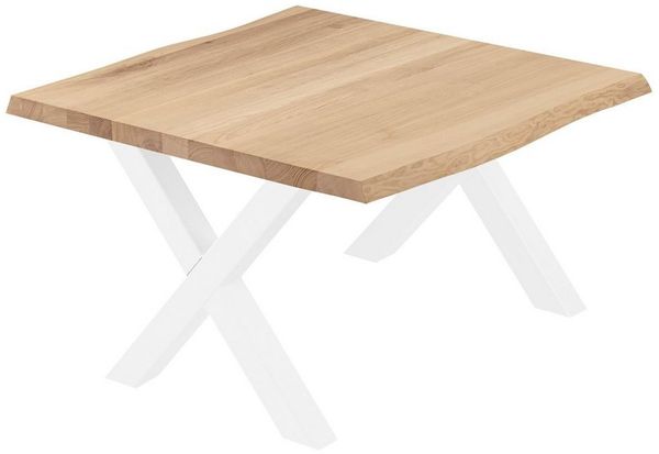 LAMO Manufaktur Baumkantentisch Design Esstisch Massivholz inkl. Metallgestell (1 Tisch), Baumkante massiv