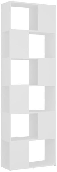 Bücherregal | Standregal Raumteiler Weiß 60x24x186 cm