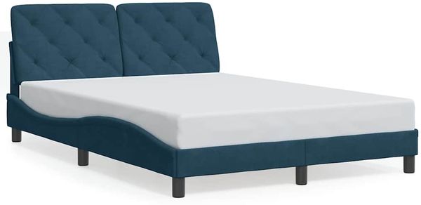 Einzelbettgestell Design für Erwachsene ohne Matratze Blau 120x200 cm Samt d4021e