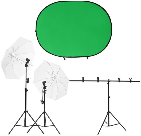 vidaXL Fotostudio-Set mit Leuchten und Hintergrund 3143945