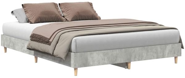 Doppelbett, Bettgestell Modernen ohne Matratze Betongrau 150x200 cm Holzwerkstoff d1769e