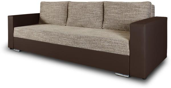 Sofnet Schlafsofa 'Bird' mit Bettkasten, Spanplatte Braun/Beige, 233 x 87 x 82 cm