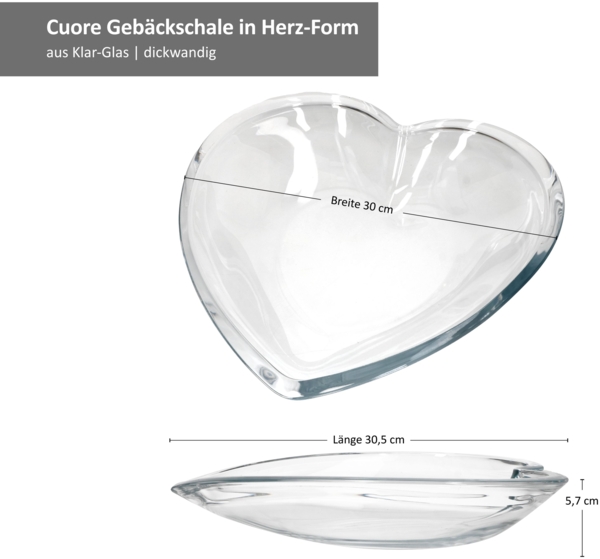 Ritzenhoff&Breker Cuore Gebäckteller Glas Herz 30,5cm Schale Platte Weihnachten Bild 6