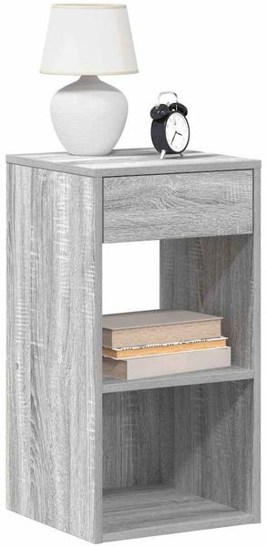 vidaXL Nachttische mit Schublade 2 Stk. Grau Sonoma 35x34x66,5 cm 858724