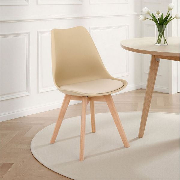 IDIMEX Esszimmerstuhl ABBY (4 St), Esszimmerstühle 4er Set mit ergonomischer Rückenlehne Champagner