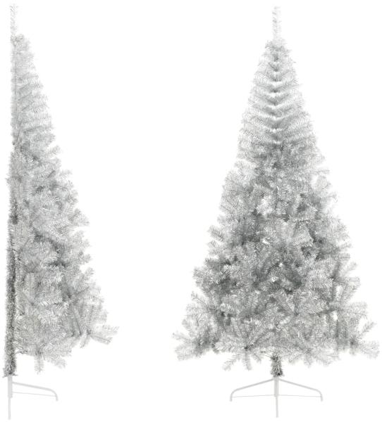 vidaXL Künstlicher Weihnachtsbaum mit Ständer Silber 240 cm PET 344699