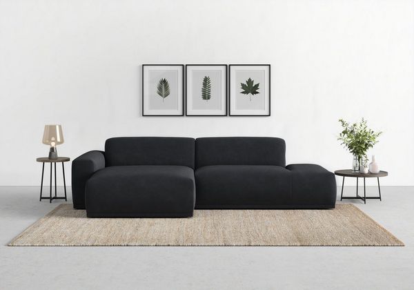 TRENDMANUFAKTUR Ecksofa Braga, mit hochwertigem Kaltschaum, L-Form, in Cord erhältlich, modernes Sofa, Couch mit hohem Sitzkomfort, 275/72/160 cm (B/H/T)