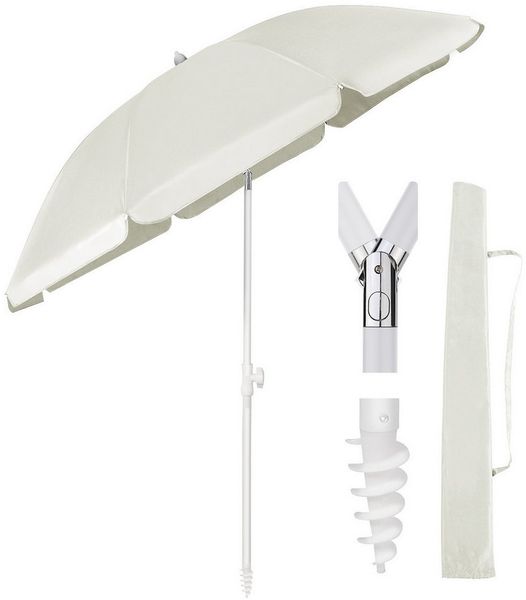 Sekey Sonnenschirm Ø160 cm Sonnenschirm UV50+ Balkonschirm mit Tragetasche und Bodenhülse, LxB: 160,00x160,00 cm, Neigungswinkel und Höhe verstellbar,für Balkon, Garten, Terrasse