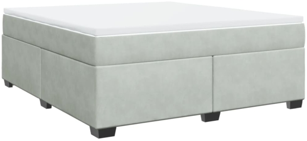 vidaXL Boxspringbett mit Matratze Hellgrau 180x200 cm Samt 3285299