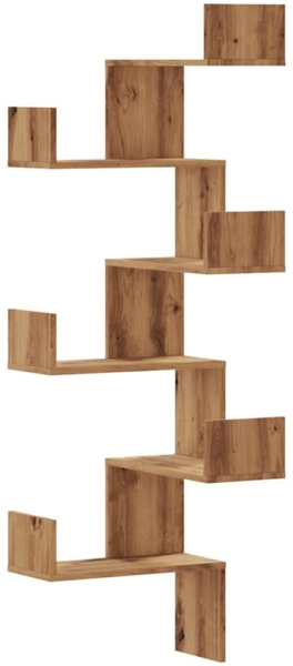 vidaXL Wand-Eckregal Artisan-Eiche 45x45x147 cm Holzwerkstoff 852644