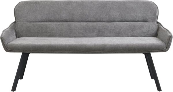 byLIVING Bank RICO/Webstoffbezug, Gestell in schwarz/Taschenfederkern, aufgedoppelter Rücken/Esszimmerbank, Sitzbank/B 160 x H 90 x T 62 cm (Dunkelgrau)
