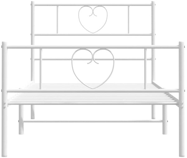 vidaXL Bettgestell mit Kopf- und Fußteil Metall Weiß 100x200 cm 355525 Bild 5