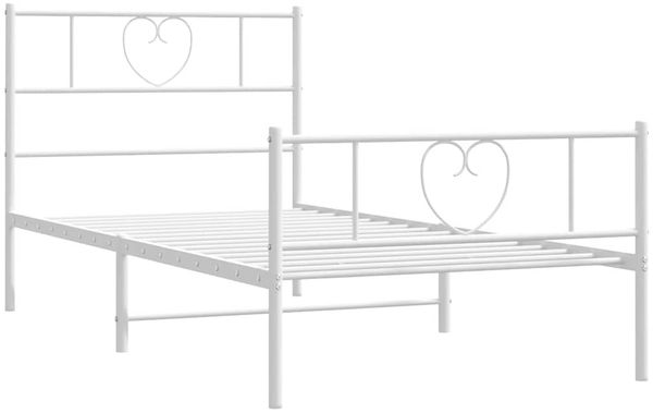 vidaXL Bettgestell mit Kopf- und Fußteil Metall Weiß 100x200 cm 355525 Bild 6