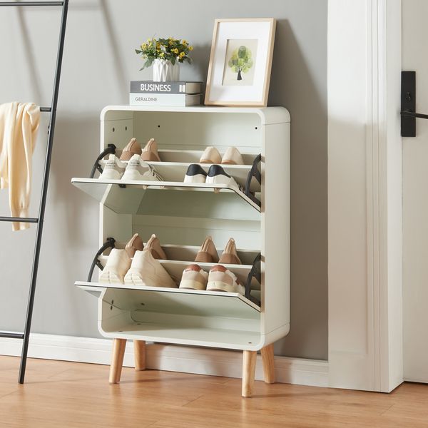 Schuhkipper Aure 96x63x24 cm Weiß [en. casa]