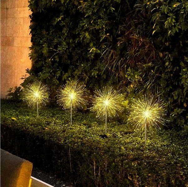 Salcar LED Solarleuchte LED Solarleuchte Solarlampe Feuerwerk Gartenleuchte Weihnachtsdeko, 8 Modi Solarleuchten für Garten Außen LED Feuerwerk Licht mit Erdspieß