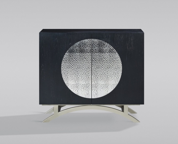 Livin Hill 'Stilig' Kommode, MDF schwarz / silber, 89 x 40 x 100 cm