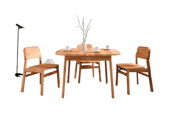 Esstisch Swig aus Kernbuche massiv geölt 90x130 cm mit Holzbeinen