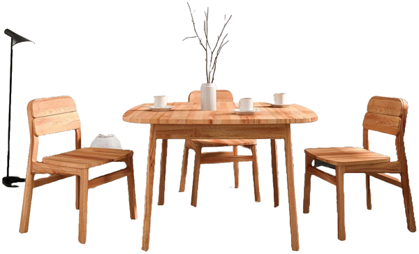 Esstisch Swig aus Kernbuche massiv geölt 90x130 cm mit Holzbeinen