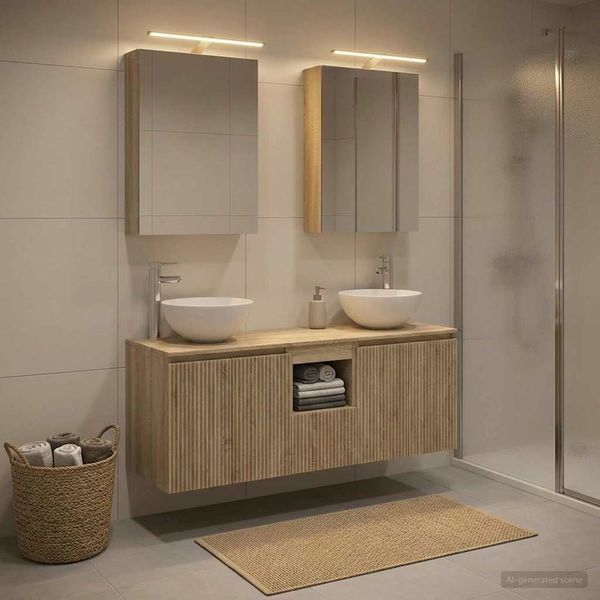 vidaXL Badezimmerschrank-Set 5 pcs Sonoma-Eiche 50 x 14,5 x 70 cm 3406353