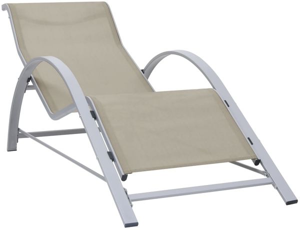 vidaXL Sonnenliege Textilene und Aluminium Creme 310535