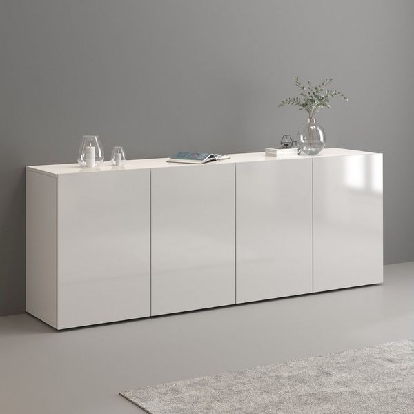 INOSIGN Sideboard Egypt, Kommode, Schrank, Kredenz, grifflos, 4 Türen, Hochglanz lackiert, Breite 180