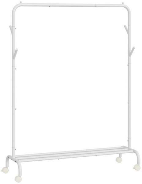 Songmics Kleiderständer auf Rollen, Stahl Wolkenweiß, 103,5 cm breit