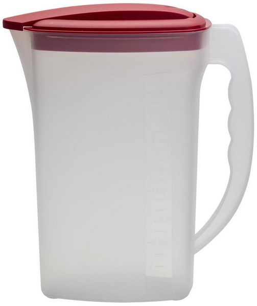 Engelland Wasserkrug Getränkekkrug mit Füllskala und abnehmbarem Deckel, (Vorteils-Set, 1-tlg, 2 Liter Fassungsvermögen je Krug), BPA-frei, frostbeständig, spülmaschinengeeignet, Kühlschrankkrug