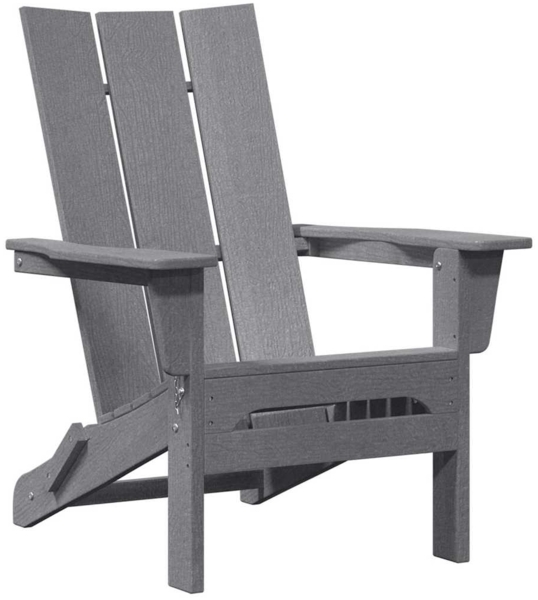 vidaXL Klappbarer Adirondack-Stuhl Hellgrau 80,5 x 74,5 x 92 cm HDPE 42006620