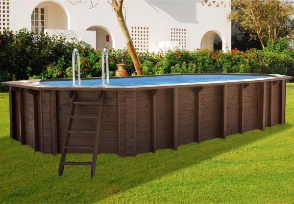 Interline Summer Holz Schwimmbad Bali | Blau | 840x490x136 cm