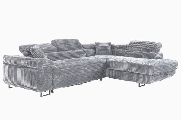 Labett Ecksofa mit Schlaffunktion & Bettkasten Links/Rechts Sofa L-Form GUSTAVO, Kopfstützen