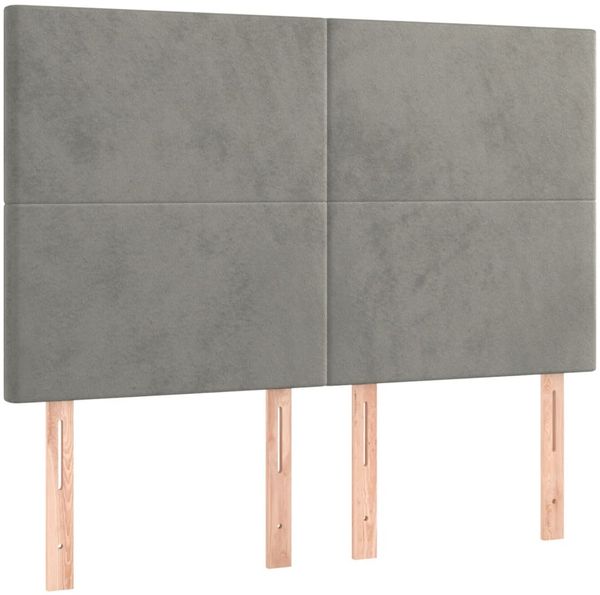 Bettgestell mit Kopfteil Samt Hellgrau 140x200 cm, Härtegrad: H2 [3125635] Bild 9