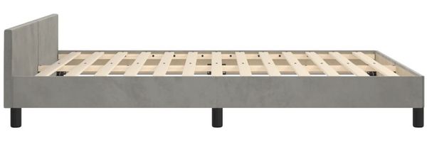 Bettgestell mit Kopfteil Samt Hellgrau 140x200 cm, Härtegrad: H2 [3125635] Bild 7