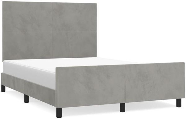 Bettgestell mit Kopfteil Samt Hellgrau 140x200 cm, Härtegrad: H2 [3125635] Bild 2