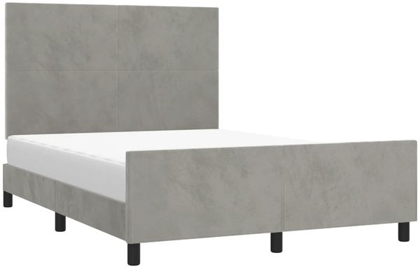 Bettgestell mit Kopfteil Samt Hellgrau 140x200 cm, Härtegrad: H2 [3125635] Bild 3