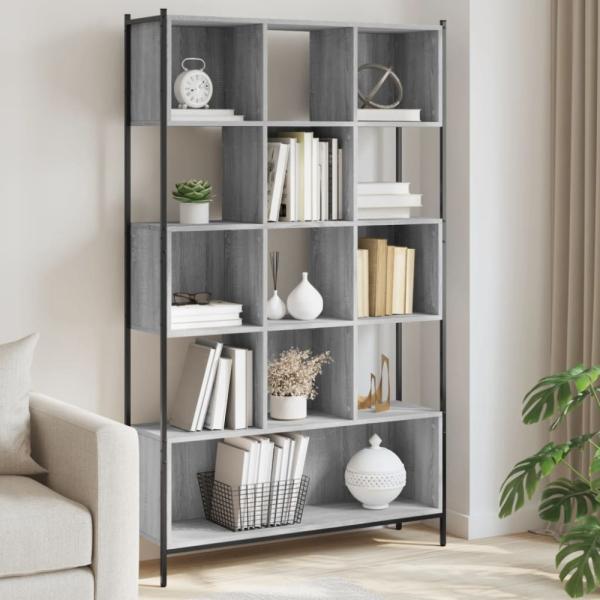 vidaXL Bücherregal Grau Sonoma 102x28x172 cm Holzwerkstoff 3213660