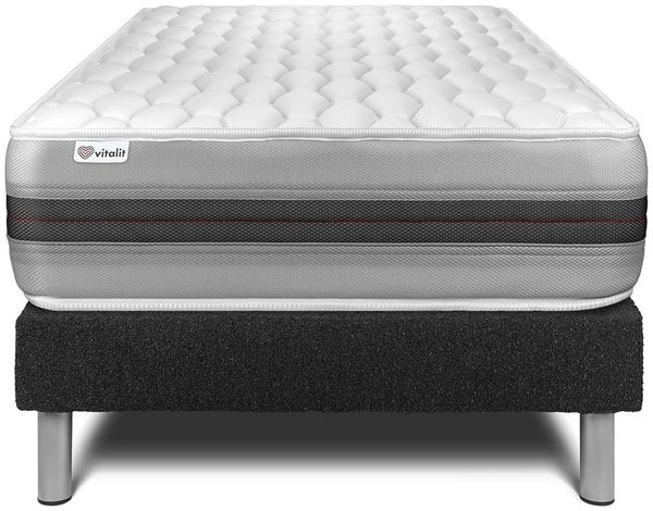 Matratzenset VITAL SPRING RECOVER 90 x 190 cm Bettrahmen Kit schwarz