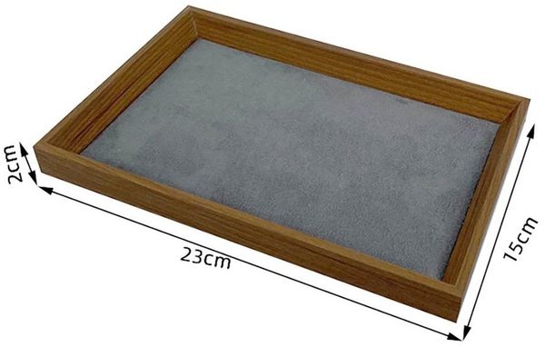 mixed24 Schmuckablage Holz Wildlederimitat Schmuckaufbewahrung Schmuckkästchen Schmuckbox
