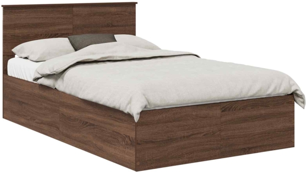 vidaXL Bettrahmen Braun Eichen-Optik 135x190 cm Holzwerkstoff 3408682