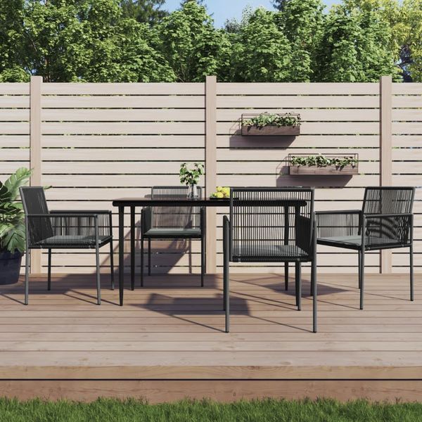 vidaXL Gartenstühle mit Kissen 4 Stk. Schwarz 54x60,5x83,5 cm 3187091