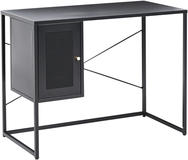 Schreibtisch HARJO Schwarz 100 cm 50 cm mit Stauraum