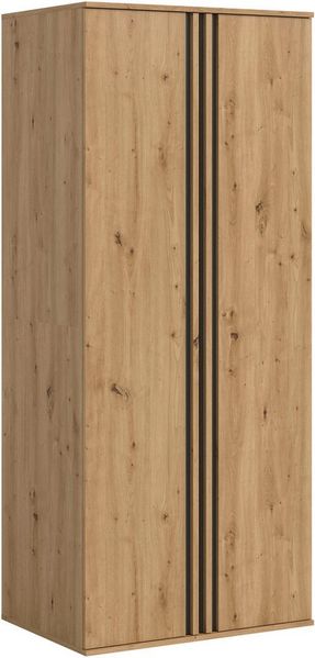 Home affaire Kleiderschrank ALVA, Breite 80 cm, mit griffloser Front in Paneeloptik, Schrank (Schlafzimmerschrank in weiteren Ausführungen erhältlich) 2 Türen, 1 Kleiderstange, 1 Einlegeboden