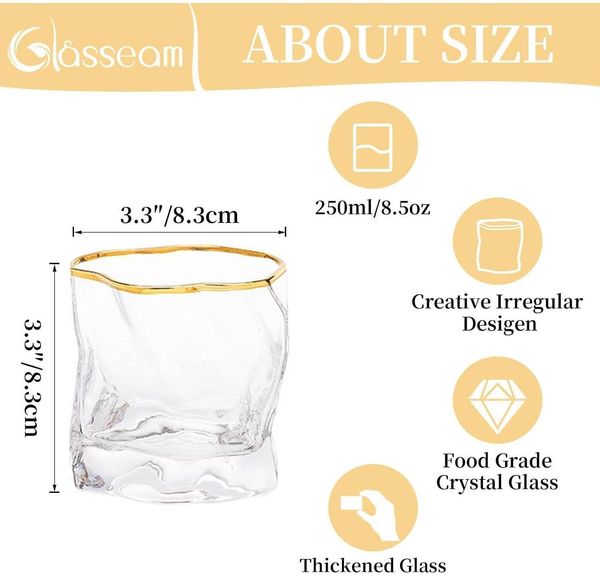 Whiskey Gläser Set 2 Stück Edel Rum Tumbler Scotch Vodka Bourbon Irish Single Bild 5