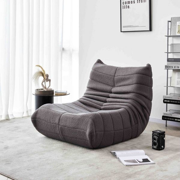 OKWISH Sofa Wohnzimmer Sofa, Loungesofa, Teddyfleece+Schaumstoff mit hoher Dichte, 36.00x40.00x28.30"(LxWxH) 1 Teile